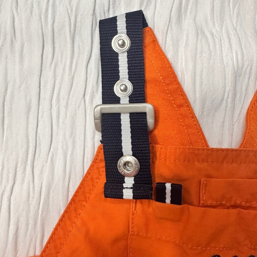 Gymboree‎ Vintage Y2K 2001 Overalls Surfs Up Orange Navy Cotton Blend 0-3 Months - Picture 6 of 10